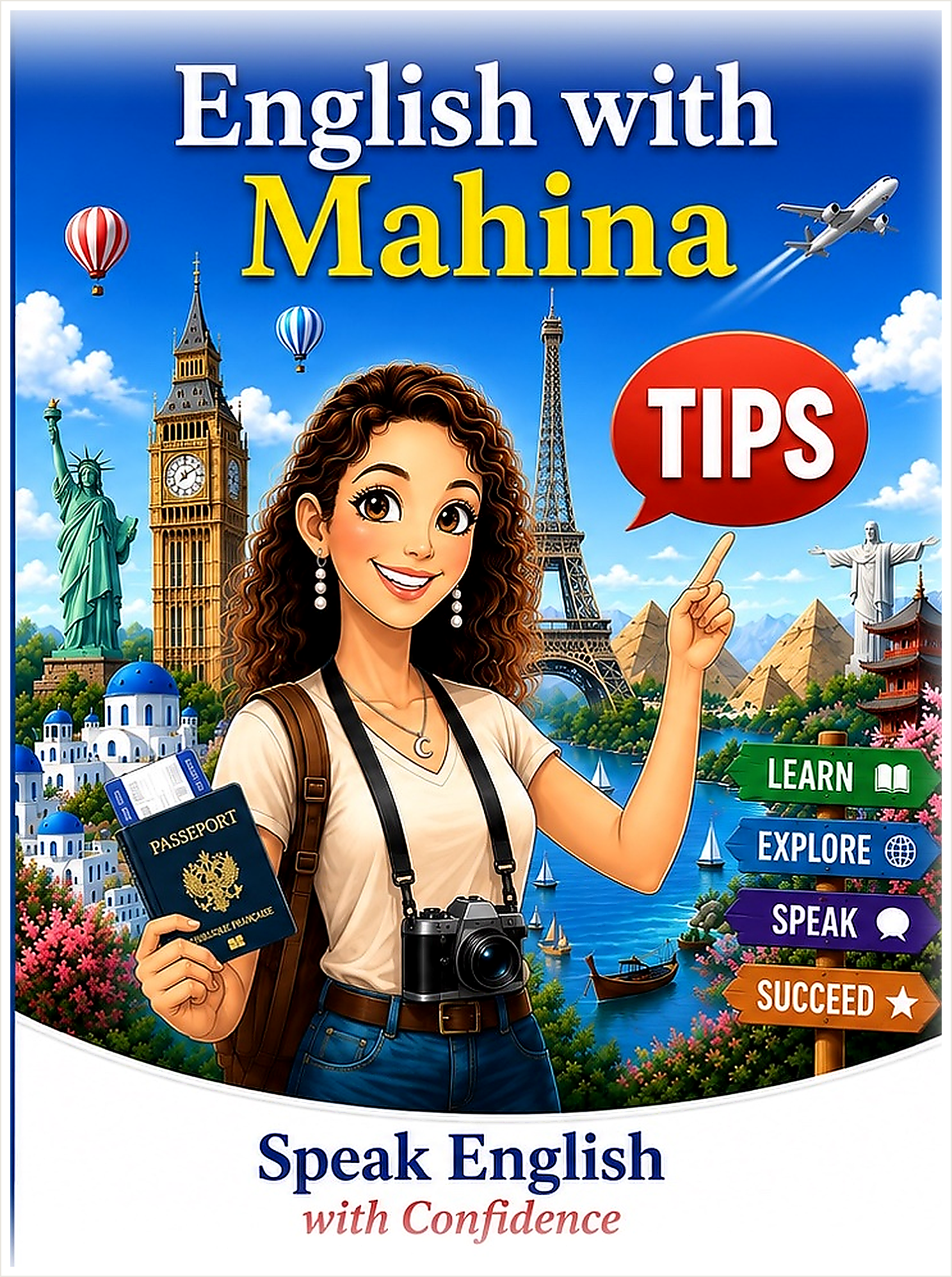 English with Mahina, livre de Mahina Perrot pour parler anglais avec plus de confiance